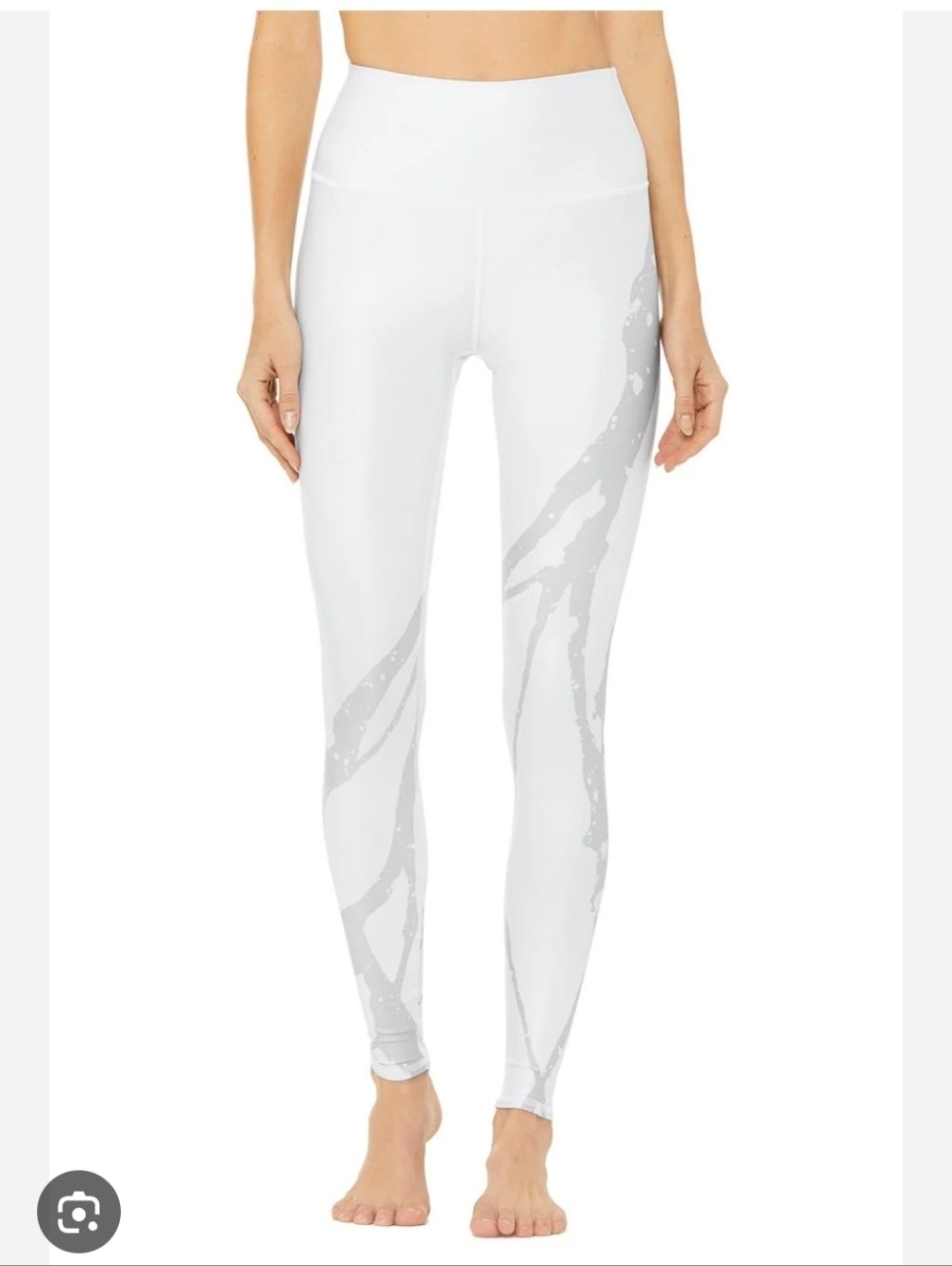 Alo Ocean Inspired Vives Yoga Leggings White Marble Full Length High-rise Silky